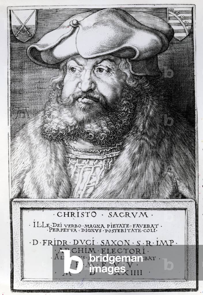 Friedrich III, Elector of Saxony, engraved by Albrecht Durer, 1524 (engraving)