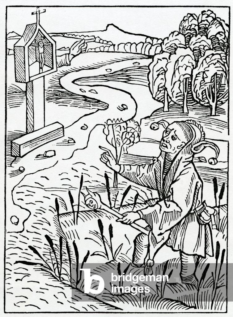 Of them that correct other and yet them selfe do nought and synne worse than they whom they so correct, illustration from Alexander Barclay's English translation of 'The Ship of Fools', from an edition published in 1874 (engraving)