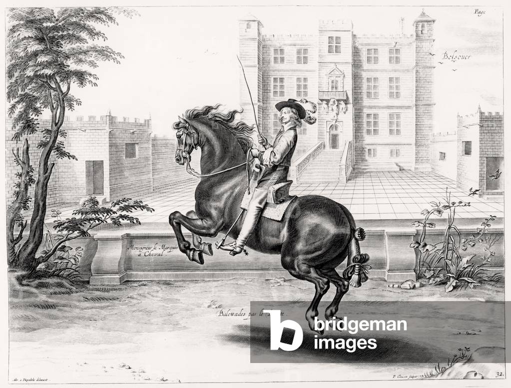 Illustration from a Riding Manual, engraved by Peeter Clouwet (1629-70), 1658 (engraving)