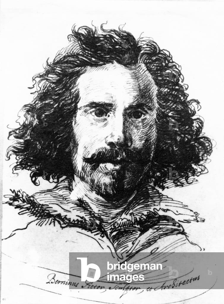 Portrait of Giovanni Lorenzo Bernini, print made by James Basire,1764 (etching with mezzotint)