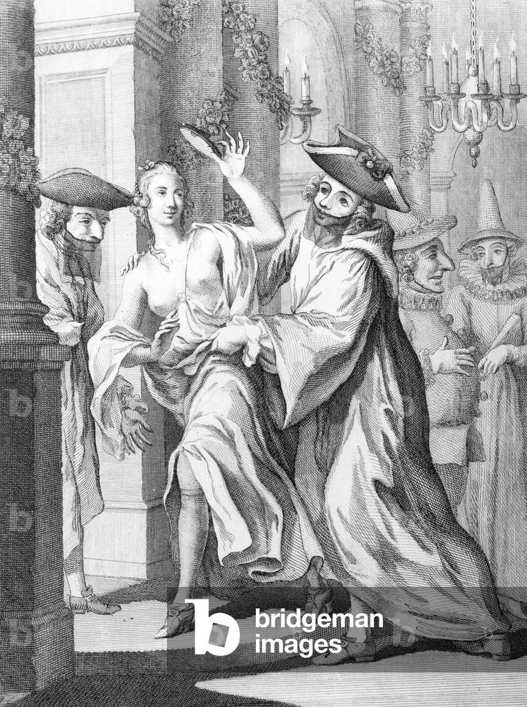 Elizabeth Chudleigh, Countess of Bristol, dressed as Iphigenia, c.1749 (engraving)