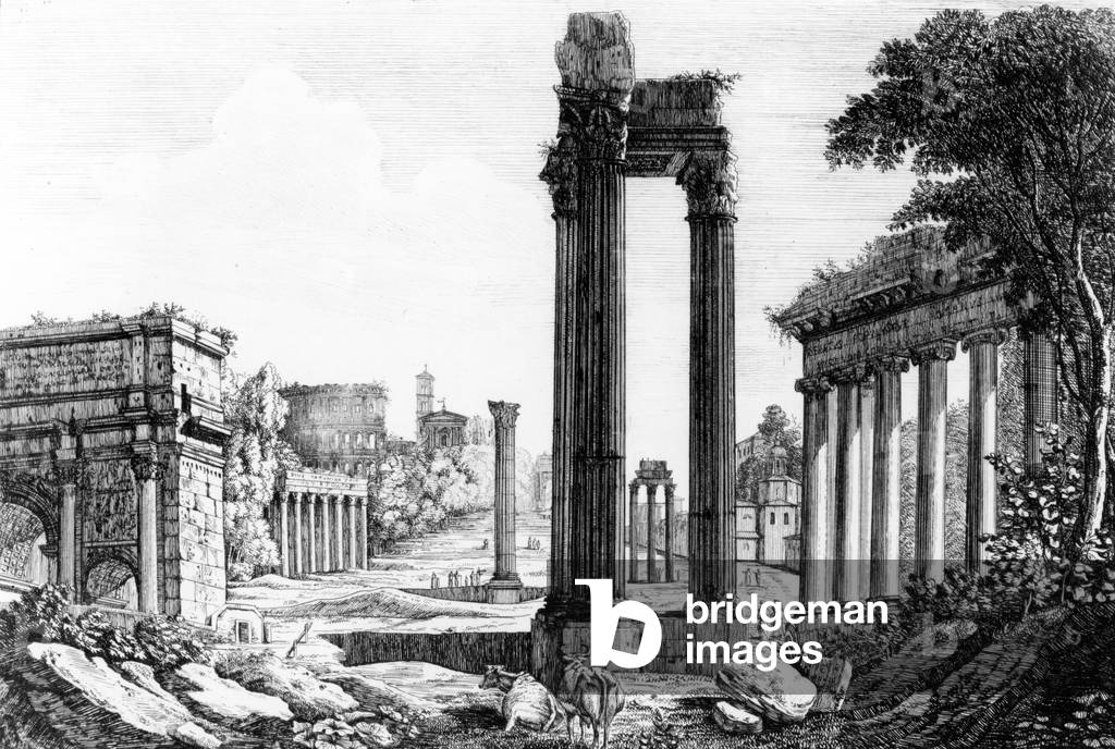 General View of the Roman Forum, 1817 (etching)