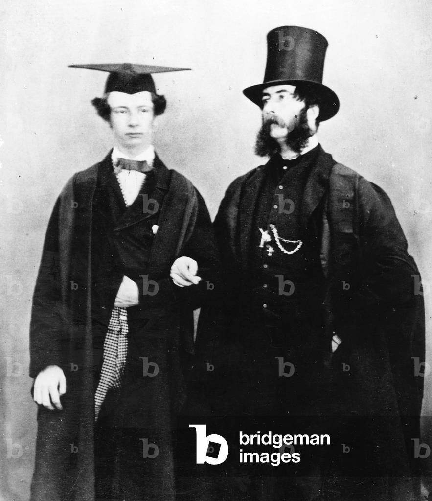 Arthur Munby and his father, c.1851 (b/w photo)