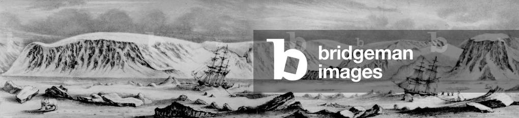 Beechey's expedition beset in the ice off Red Mill, 1818 (engraving)