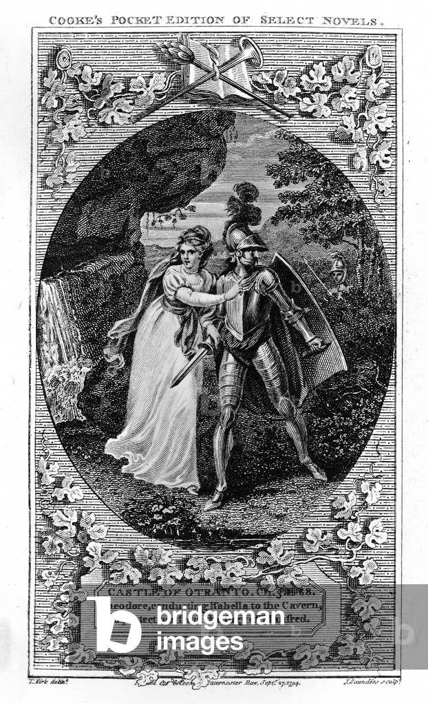 Illustration from 'The Castle of Otranto', by Horace Walpole, 1765 (engraving)