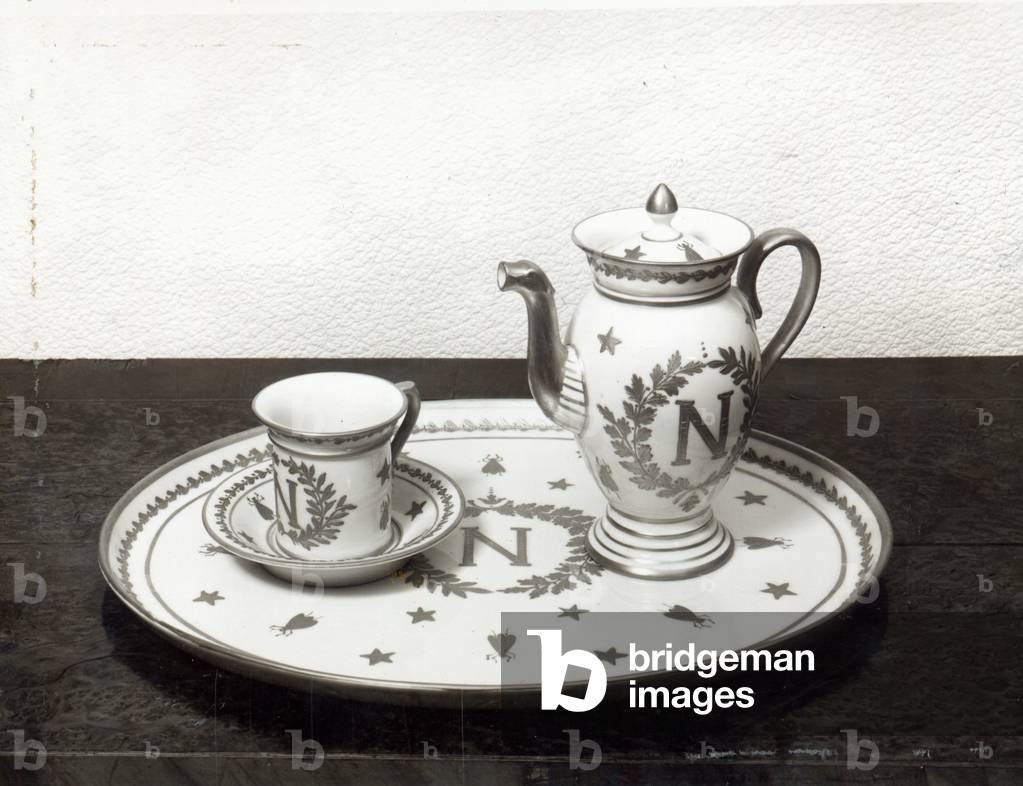 Napoleon's Coffee Set (porcelain) (b/w photo)