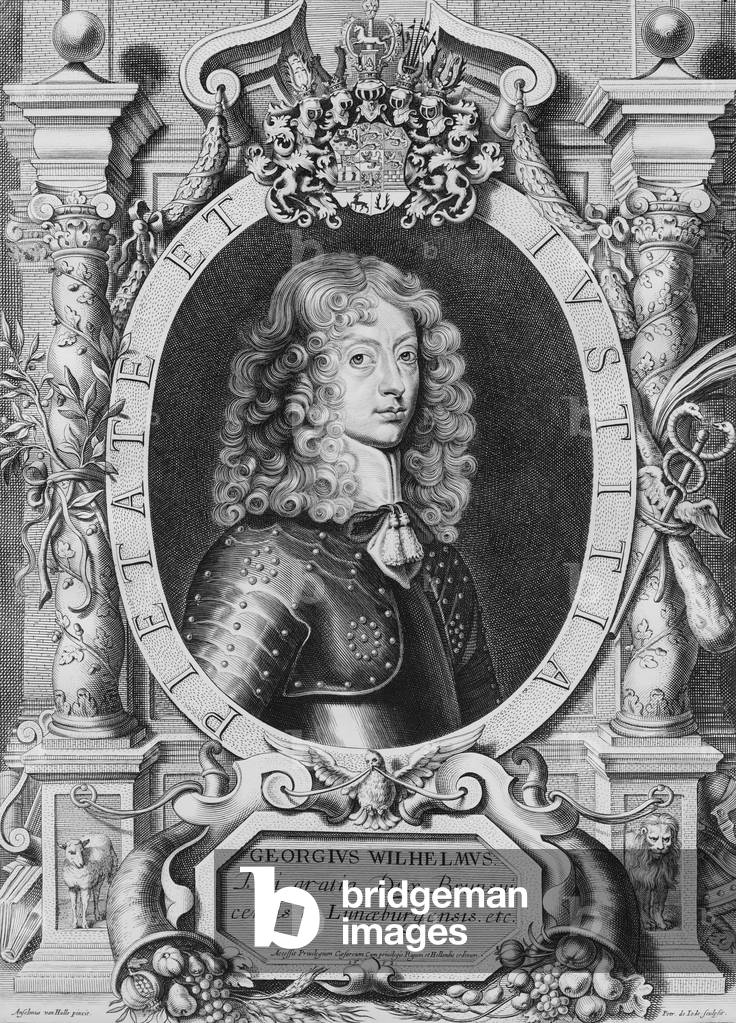 George William (1624-1705) Duke of Braunschweig-Luneberg, from 'Portraits des Hommes Illustres', engraved by Petrus de Iode, published 1706 (engraving)