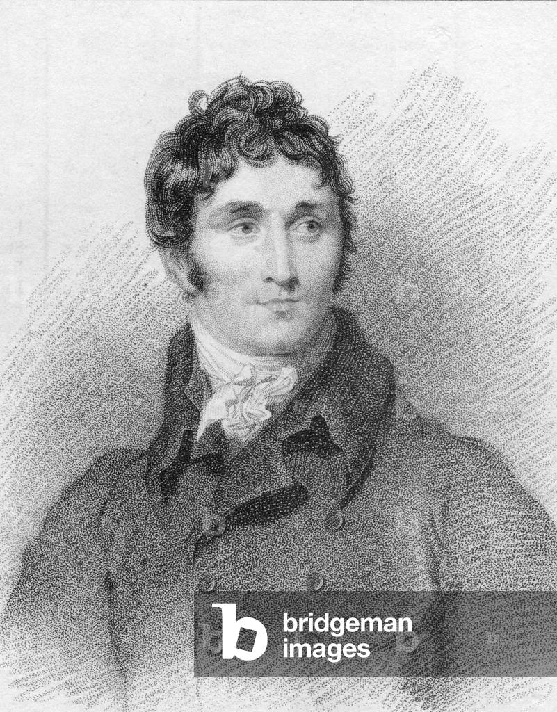 "Porträt von Thomas Campbell", 1815 von Scottish School, b/w