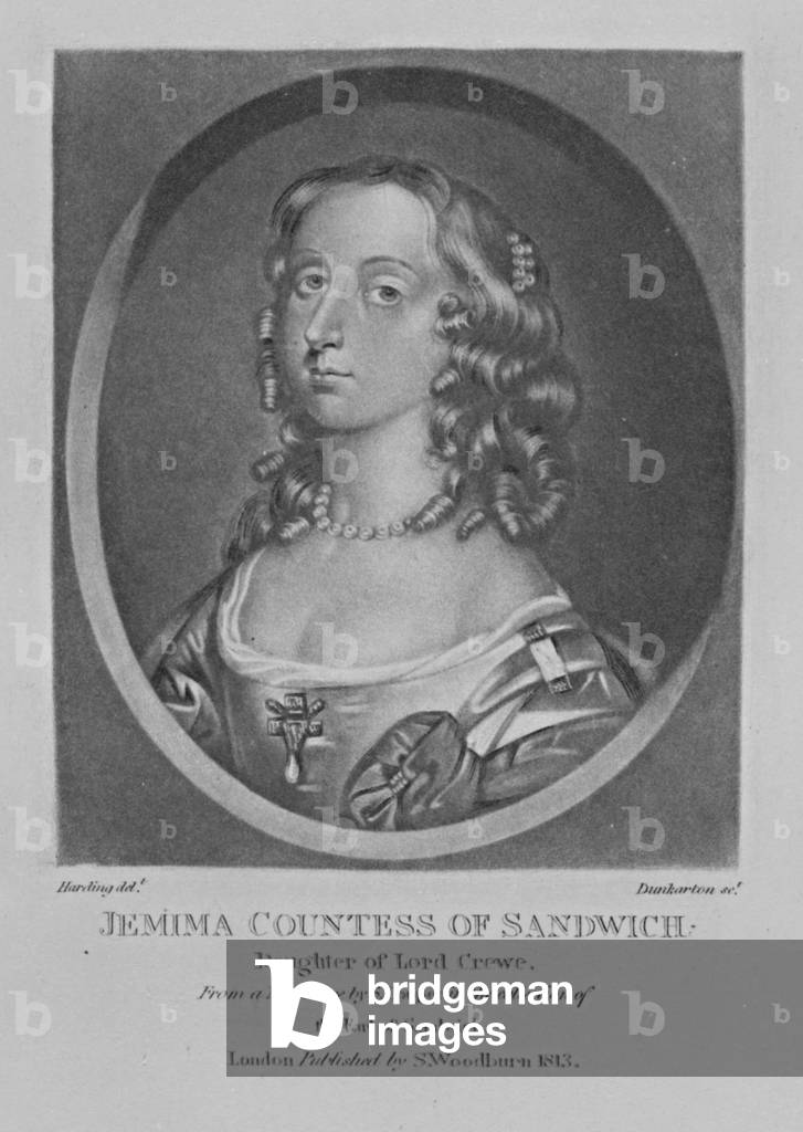 Portrait of Jemima Countess of Sandwich, from 'Characters Illustrious in British History', by Richard Earlom and Charles Turner, 1815 (litho)