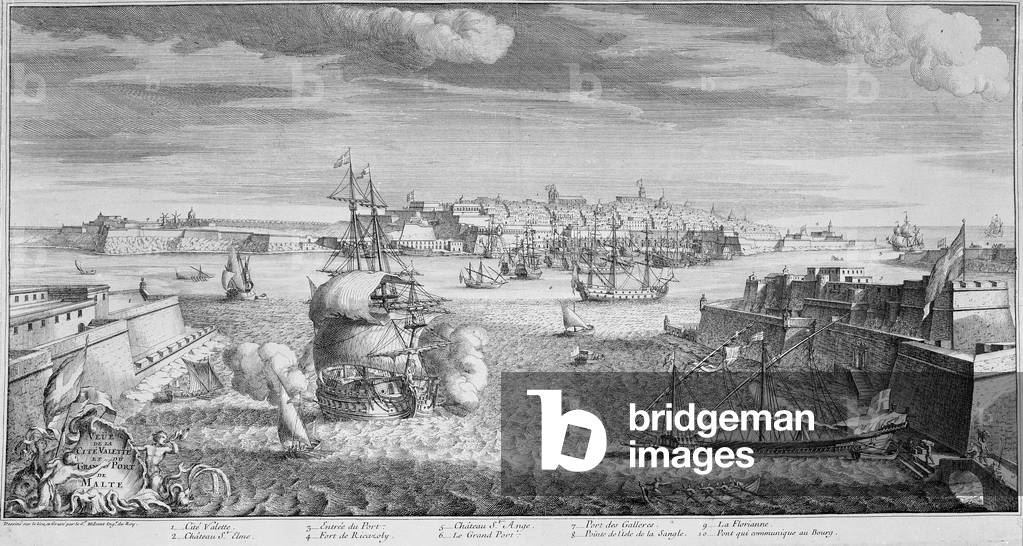 View of the City of Valetta, Port of Malta, c.1736 (engraving)