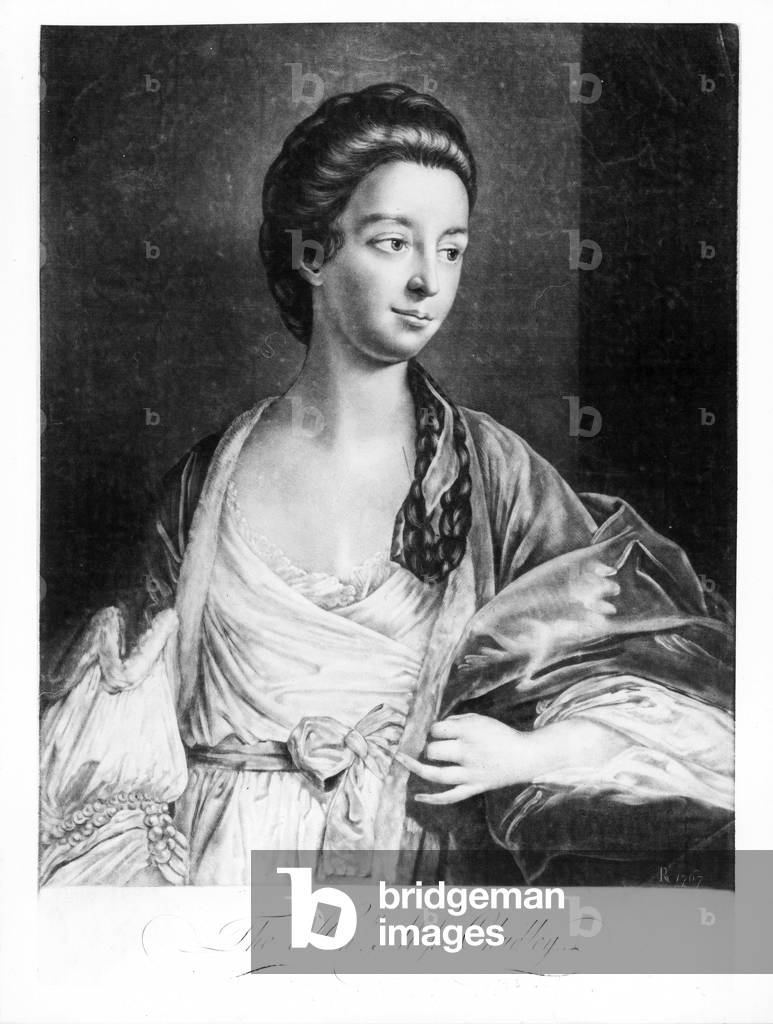 Elizabeth Chudleigh (1720-88) Countess of Bristol and Duchess of Kingston (oil on canvas) (b/w photo)