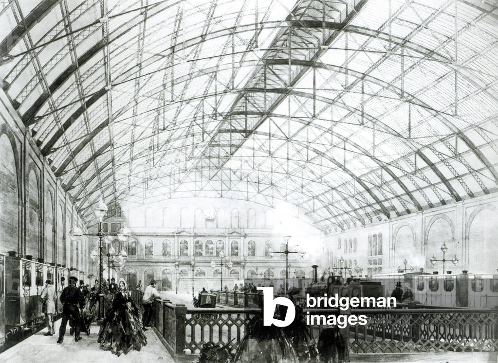 "Interno della stazione di Charing Cross", 19th Secolo di English School