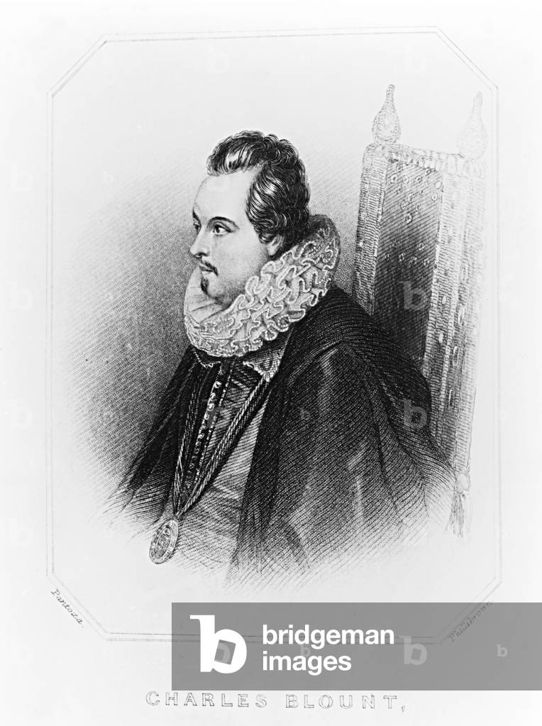 Portrait of Charles Blount (c.1562-1606) 8th Earl of Devonshire, from 'Lodge's British Portraits', 1823 (engraving)