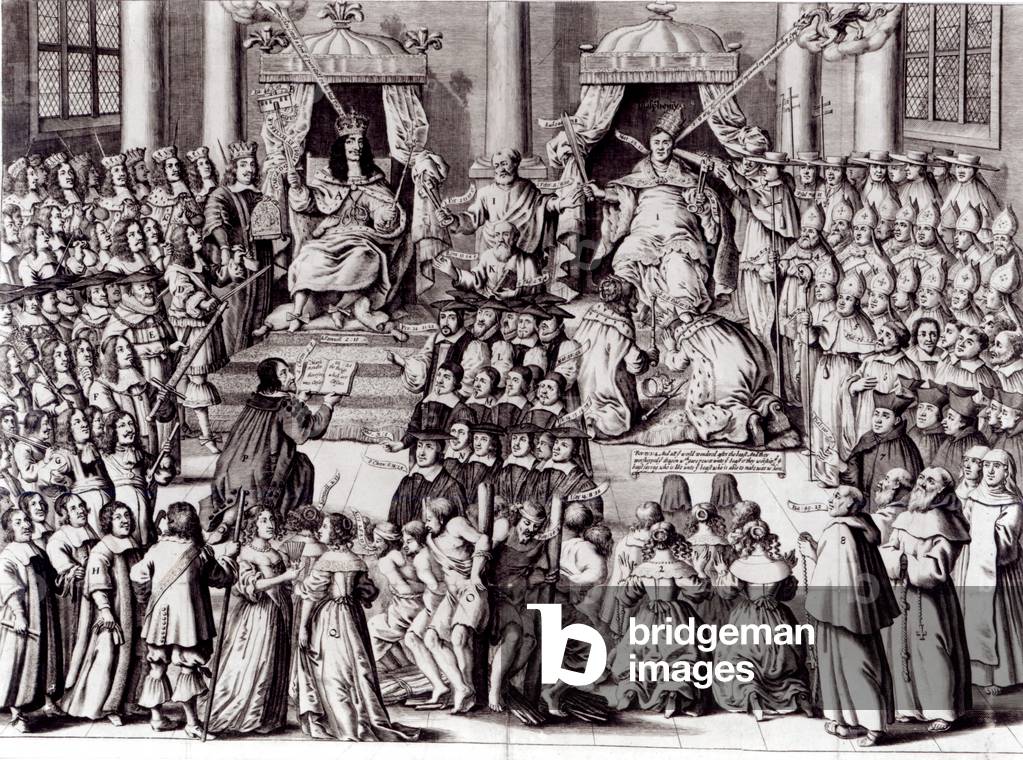 La Chiesa d'Inghilterra contro il Papato (incisione)