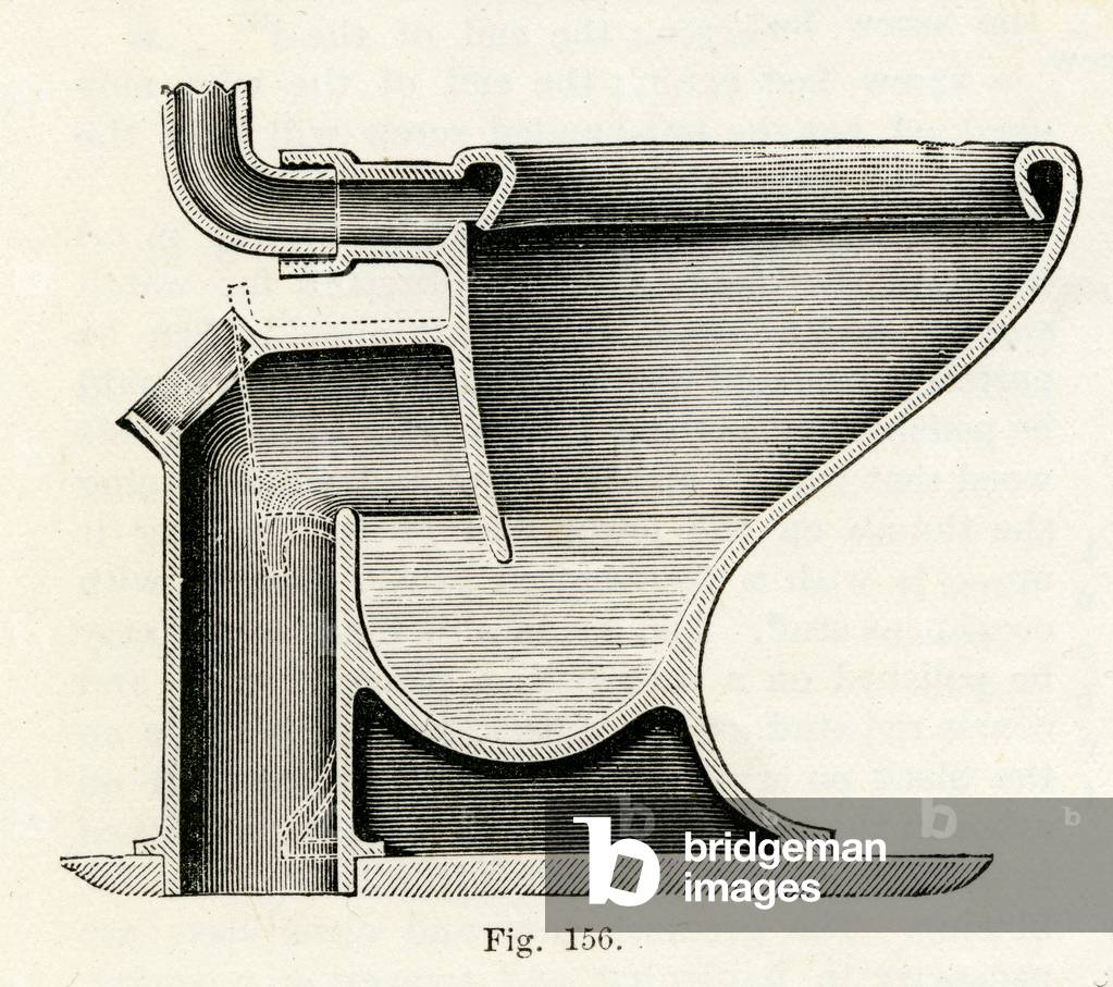 Bazier's Patent Direct-Action Closet, 1870 (engraving)