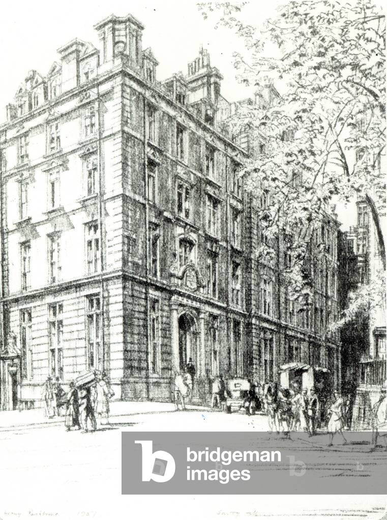 Savoy Hill Space - The Home of the B.B.C, 1957 (pencil on paper)