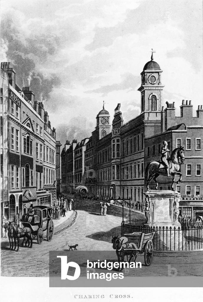Charing Cross, looking up the Strand, 1811 (etching)
