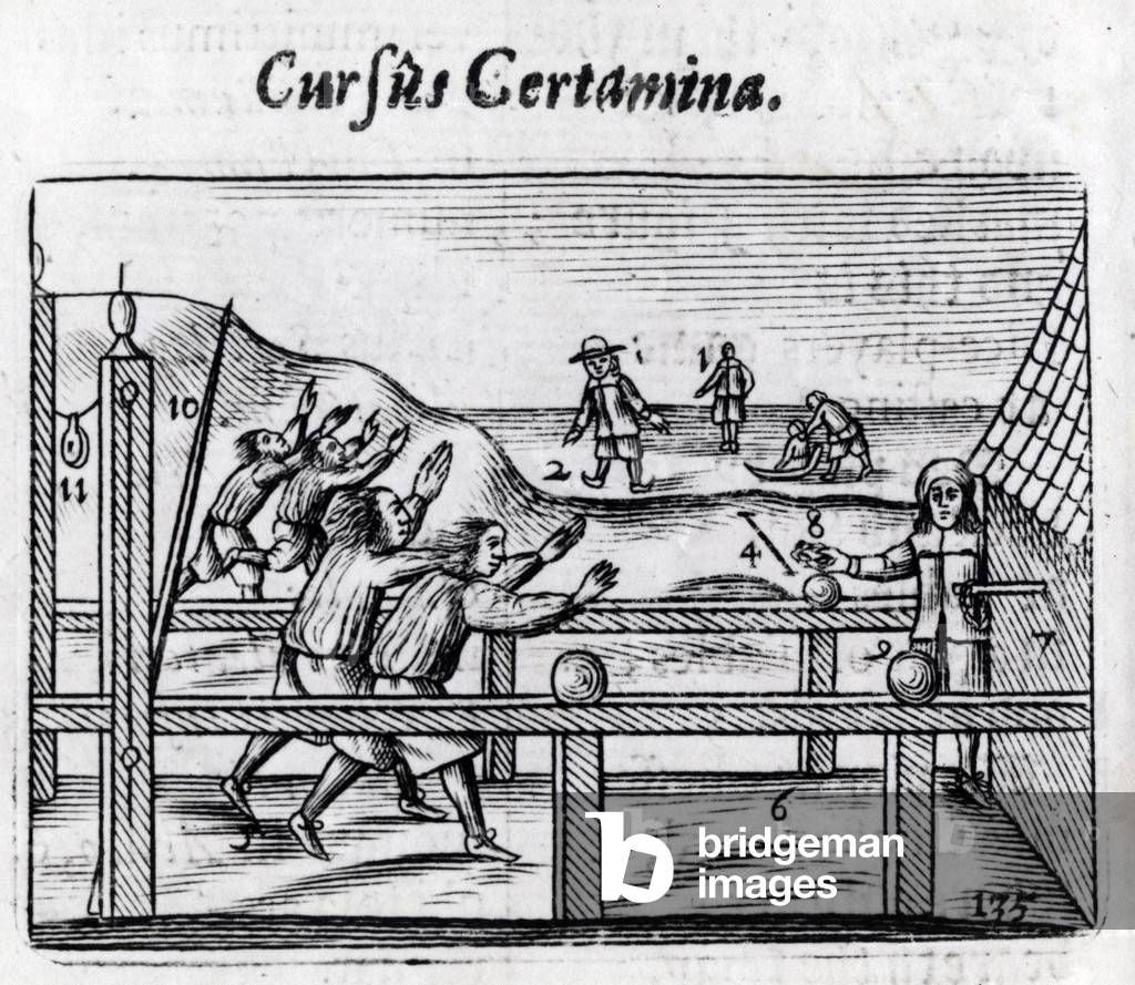 Boys' races from 'Orbis Sensualium Pictus', 1658 (woodcut)