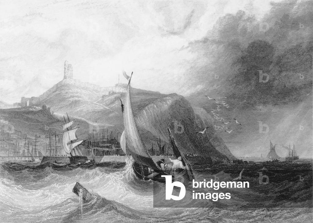 View of Scarborough Castle from the Sea, 1894 (engraving)