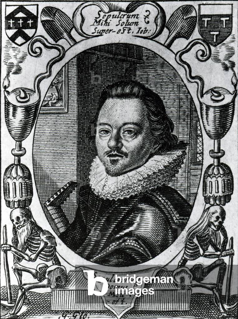 William Austin in the title page to his 'Meditations', 1635 (engraving)