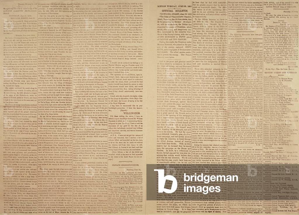 Account of the Battle of Waterloo, 1815 (print)
