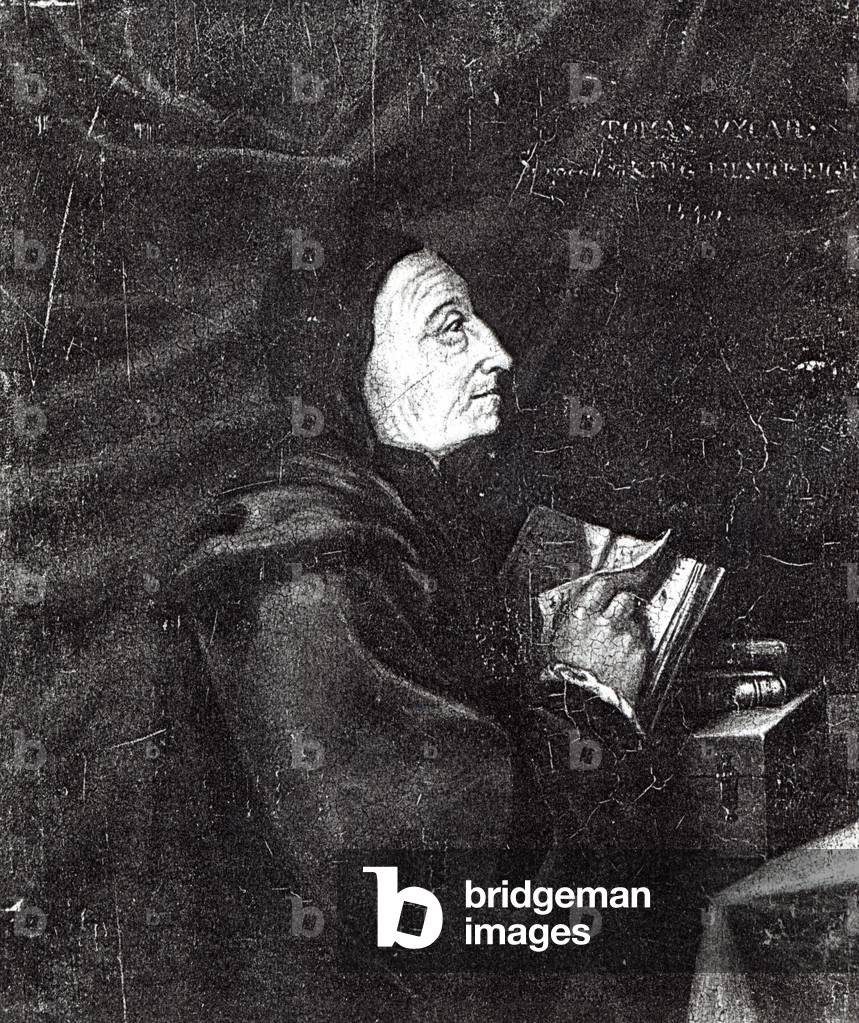 Portrait of Thomas Vicary (d.1561) (oil on panel) (b/w photo)