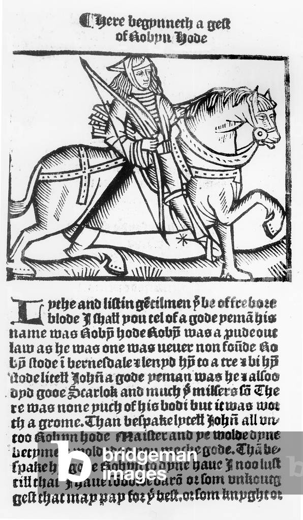 Robin Hood (woodcut) (b/w photo)
