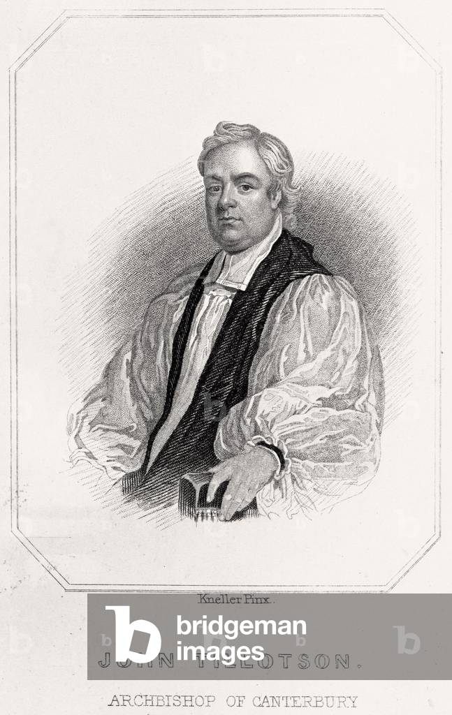 Portrait of John Tillotson, Archbishop of Canterbury, 1835 (litho)