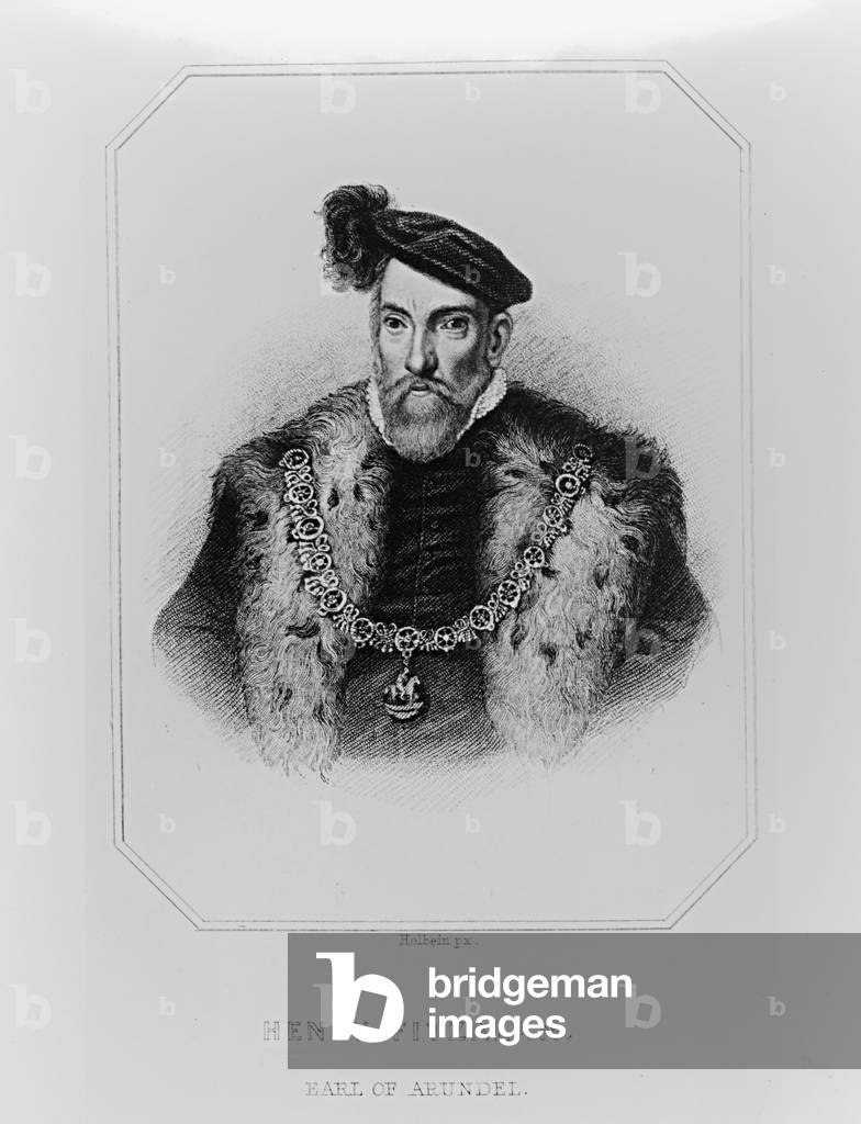 Portrait of Henry Fitzalan, 12th Earl of Arundel (c.1512-1580) from 'Lodge's British Portraits', 1823 (engraving)