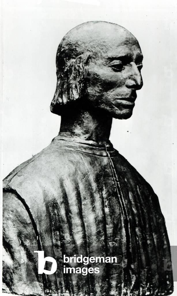Bust of Niccolo Machiavelli (1469-1527) (engraving)