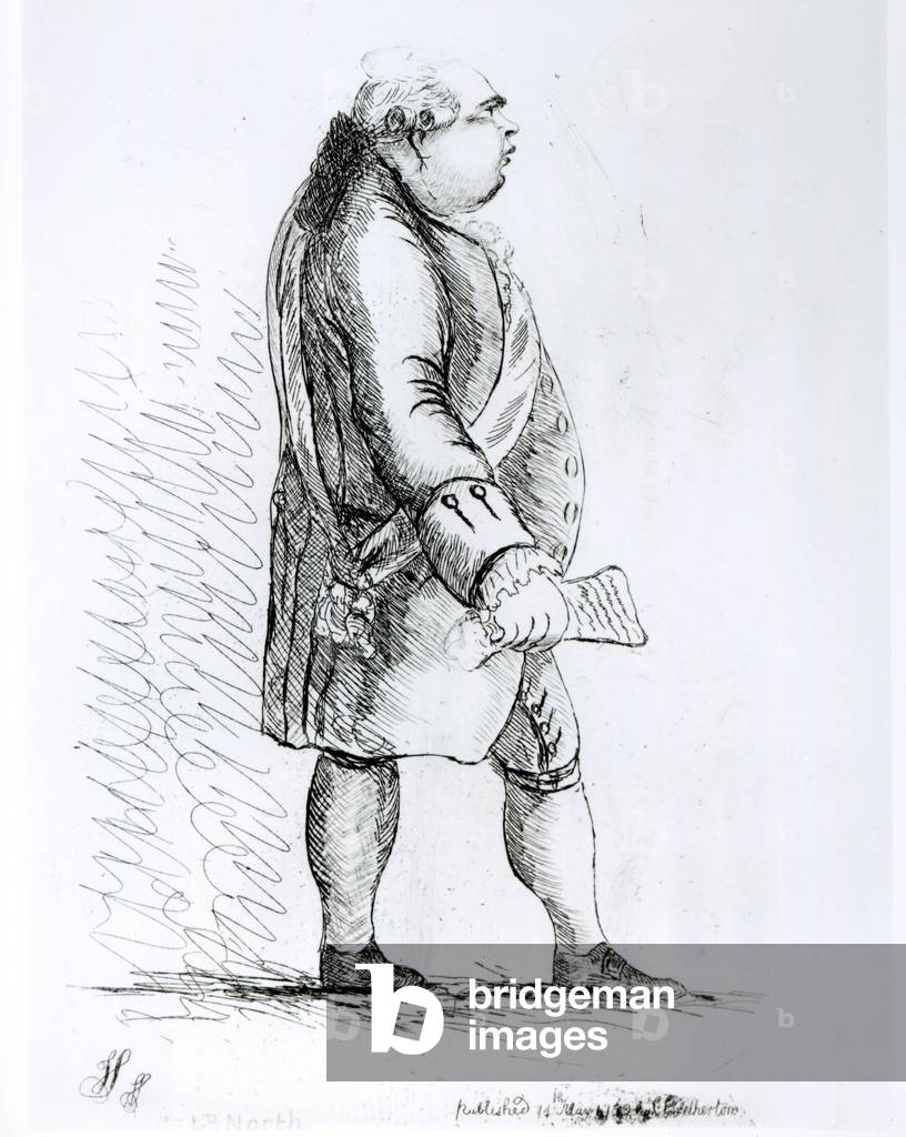 "Lord North (1732-92) (incisione)", 18th Secolo di English School