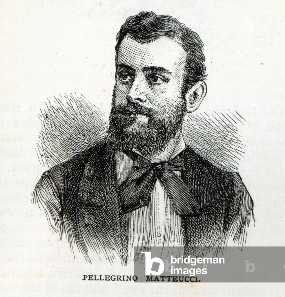 Portrait of Pellegrino Matteucci, from 'Leisure Hour', 1888 (engraving)