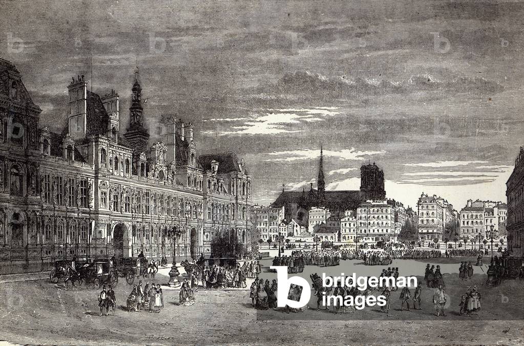 Hotel de Ville, Paris, 1847 (engraving)