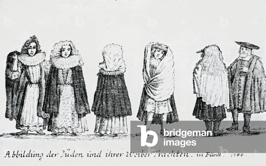 A Depiction of Jewish People and their Dress, 1706 (engraving)