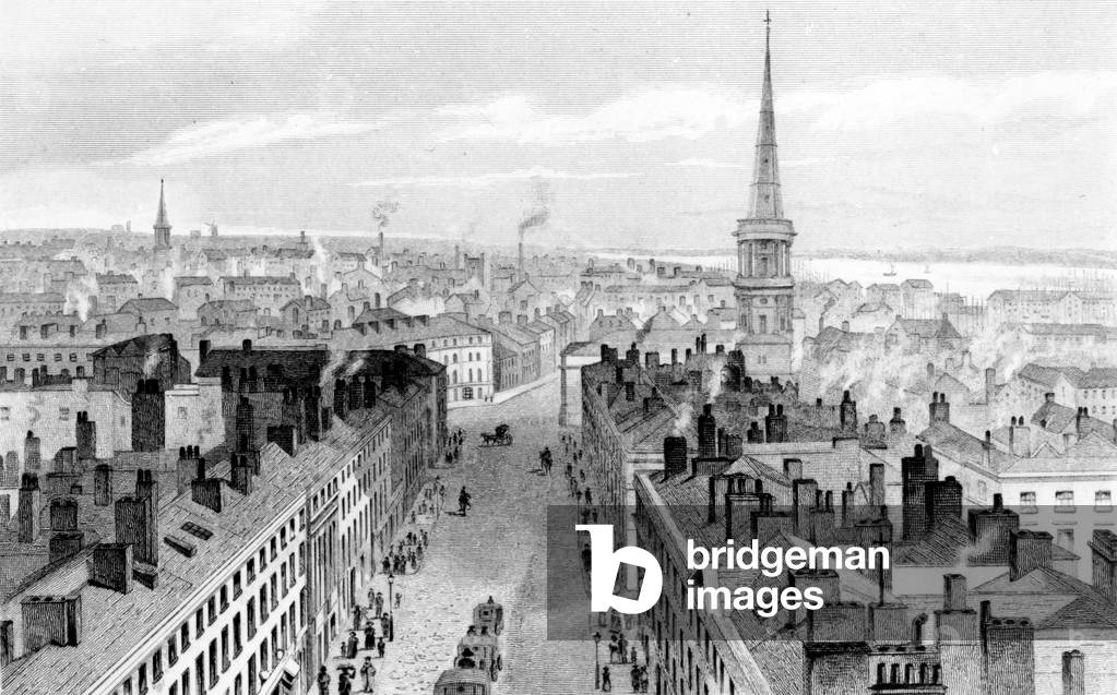 Liverpool from the Town Hall, looking south, engraved by John Rogers, c.1830 (engraving)