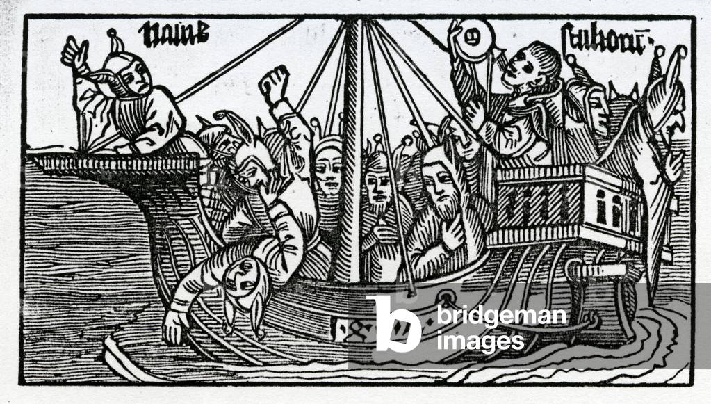 Frontispiece to the English translation of Sebastian Brandt's 'The Ship of Fools', edition published in 1874 (engraving)