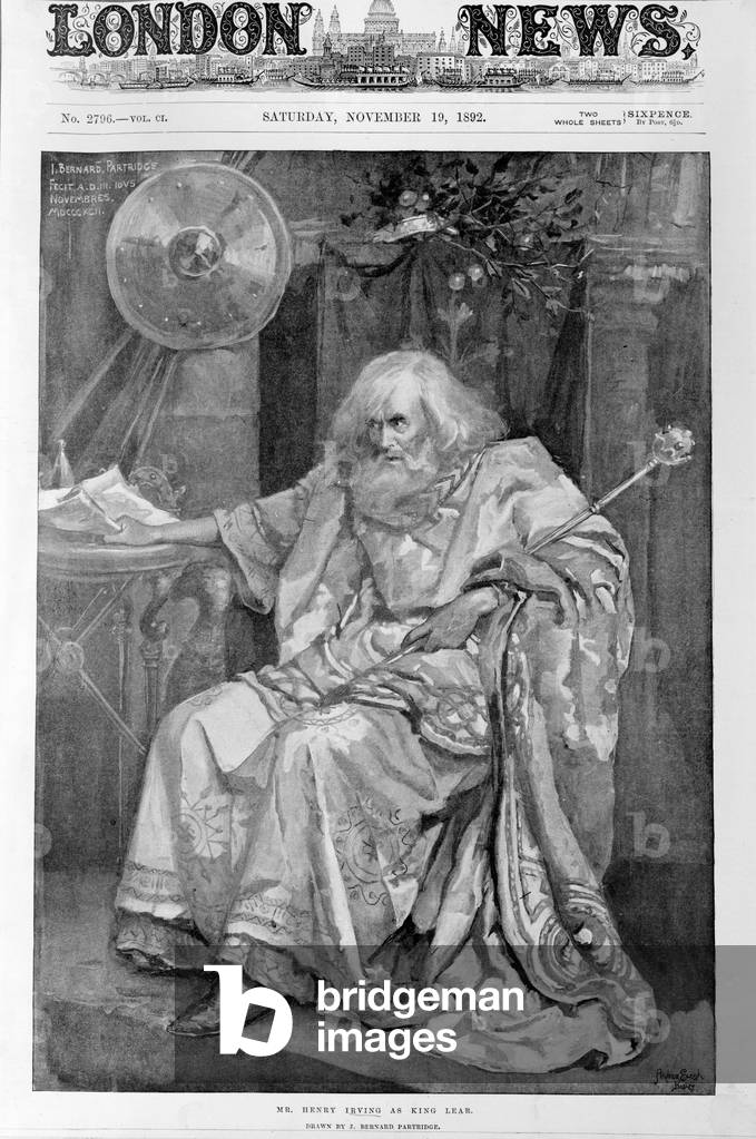 Mr Henry Irving as King Lear, 1892 (litho)