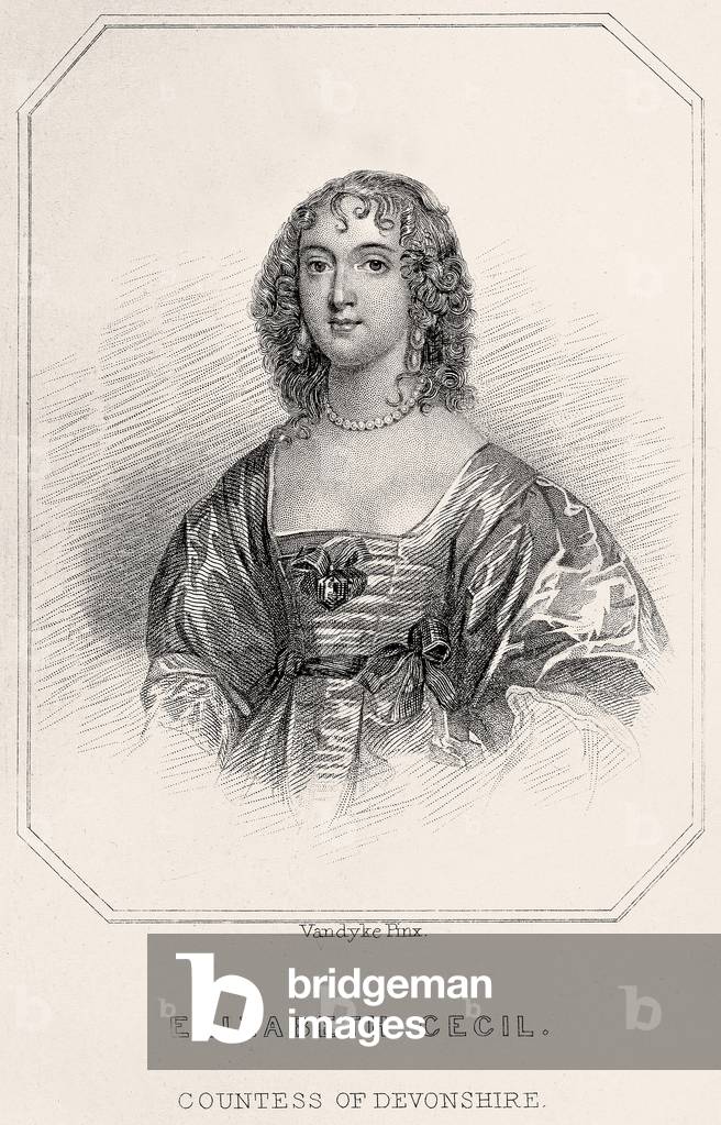 Portrait of Elizabeth Cecil, Countess of Devonshire, 1835 (litho)