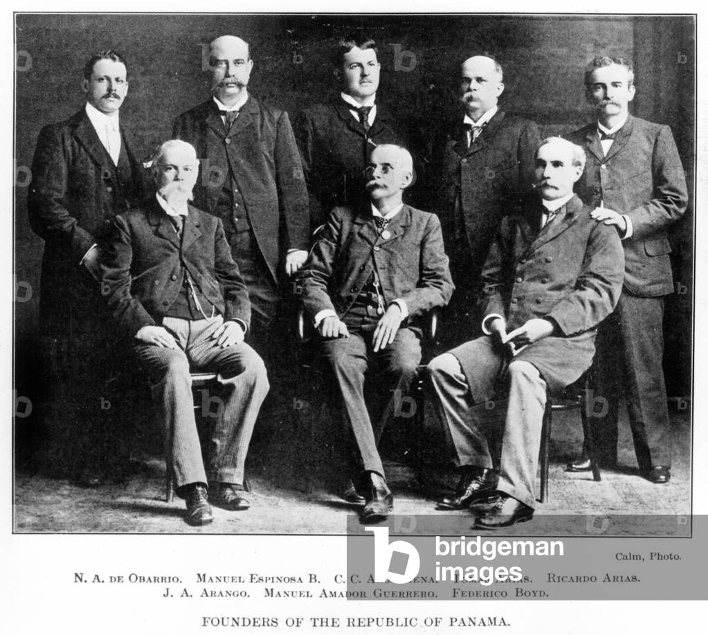 Founders of the Republic of Panama (b/w photo)