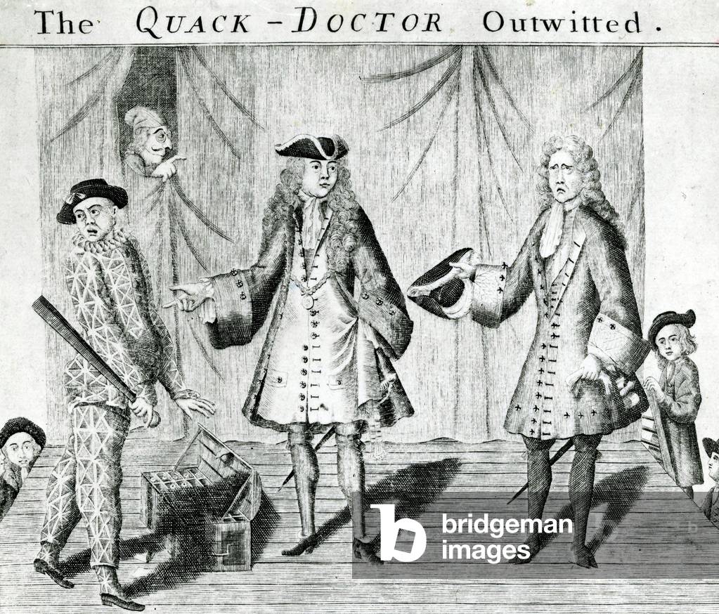 The Quack Doctor Outwitted, published by Sutton Nichols, 1558 (engraving)