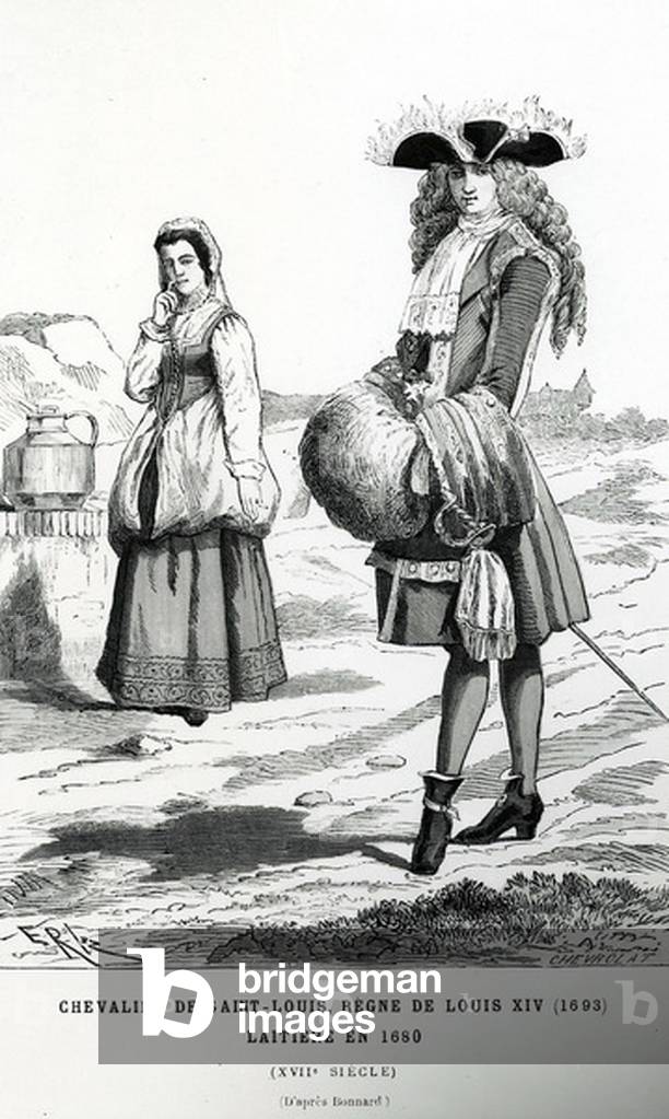 Chevalier de Saint-Louis, Regne de Louis XIV, after Bonnard, 1680 (engraving)