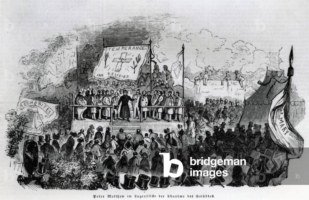 Father Matthew, Temperance and Religion, 19th Century (engraving)