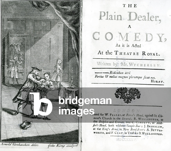 Title Page for the Script of the 'Plain Dealer' a Comedy at the Royal Theatre (engraving)