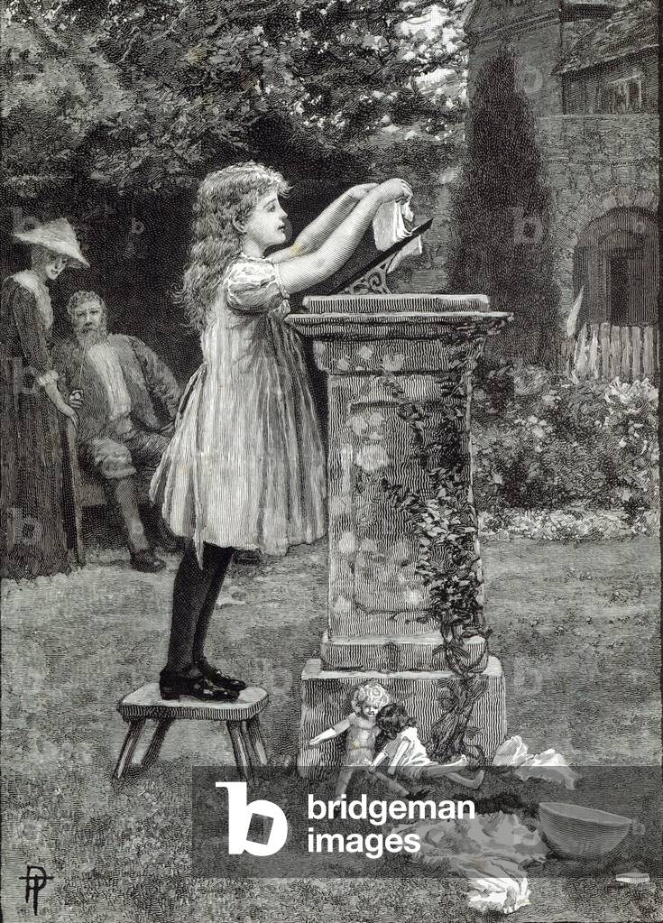 Washing day, from 'Leisure Hour', 1888 (engraving)