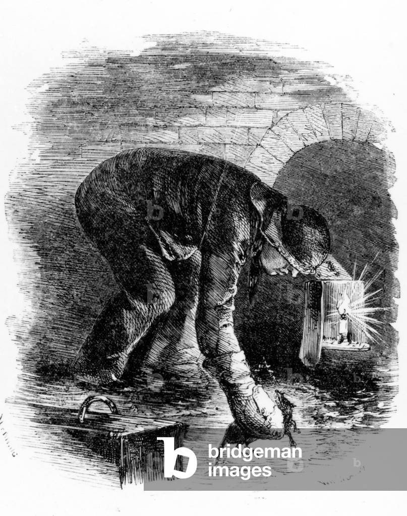 The Rat-Catchers of the Sewers, illustration from 'London Labour and the London Poor' by Henry Mayhew, c.1840s (litho)