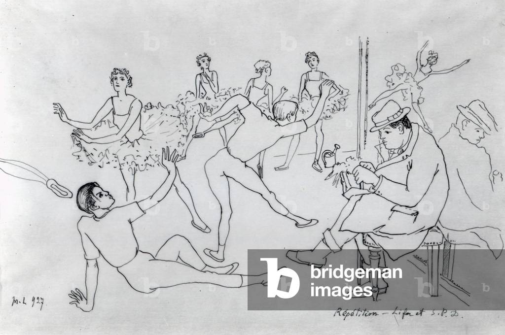 Serge Diaghilev alle prove dei Ballets Russes, c.1924 (penna & inchiostro su carta)