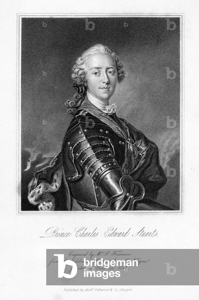 Prince Charles Edward Stuart, print made by S. Freeman, c.1849 (engraving)