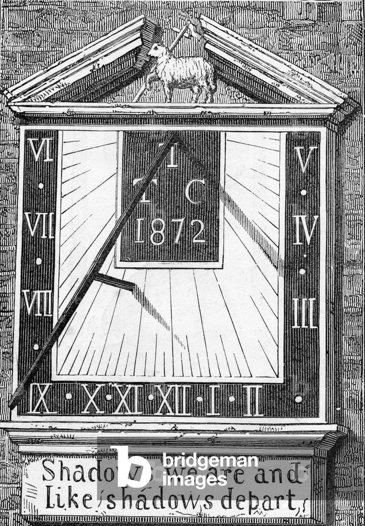 Sun-dial in Middle Temple (engraving)
