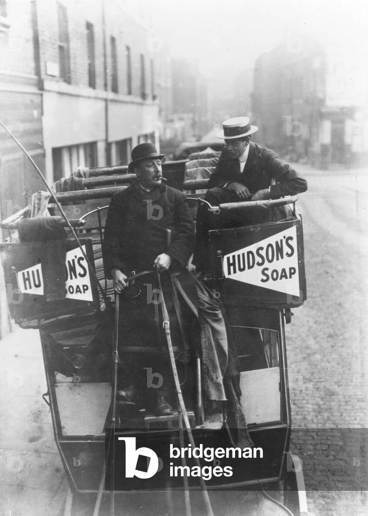 Omnibus driver (b/w photo)