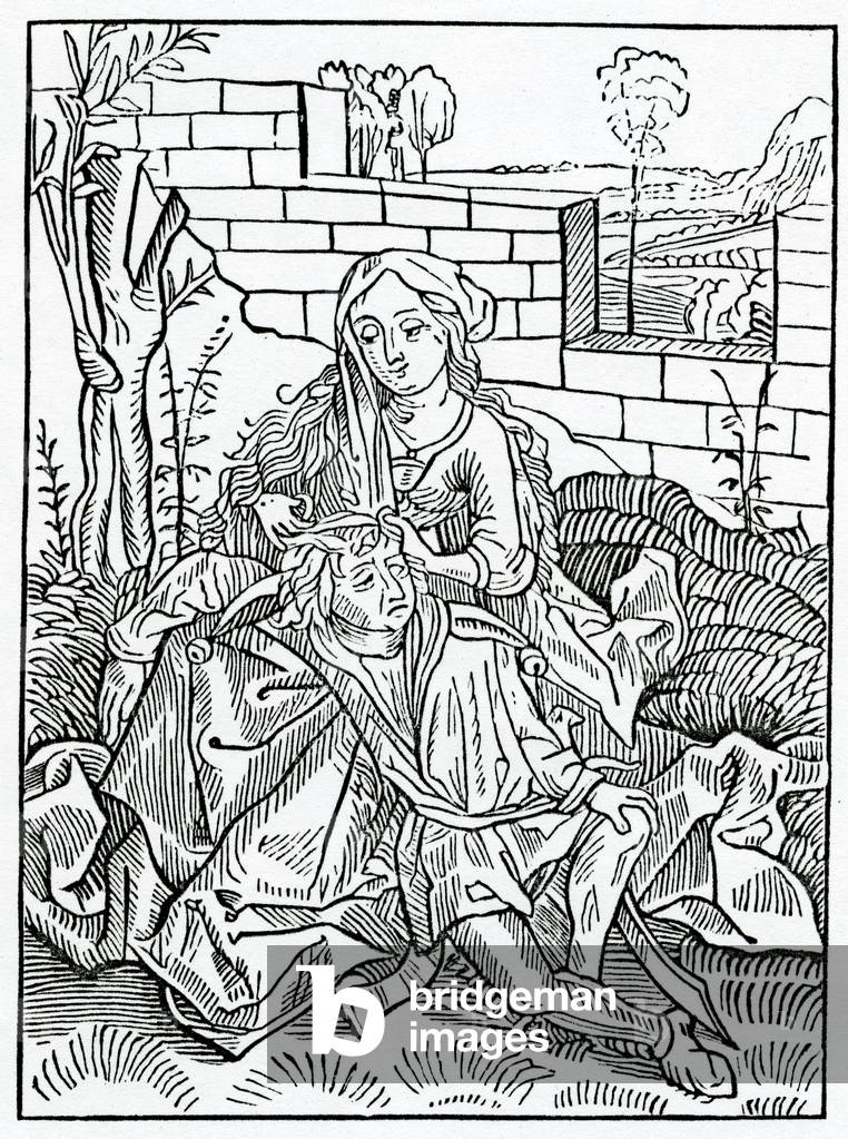 Of folys that can nat kepe secrete theyr owne counsell, illustration from Alexander Barclay's English translation of 'The Ship of Fools', from an edition published in 1874 (engraving)